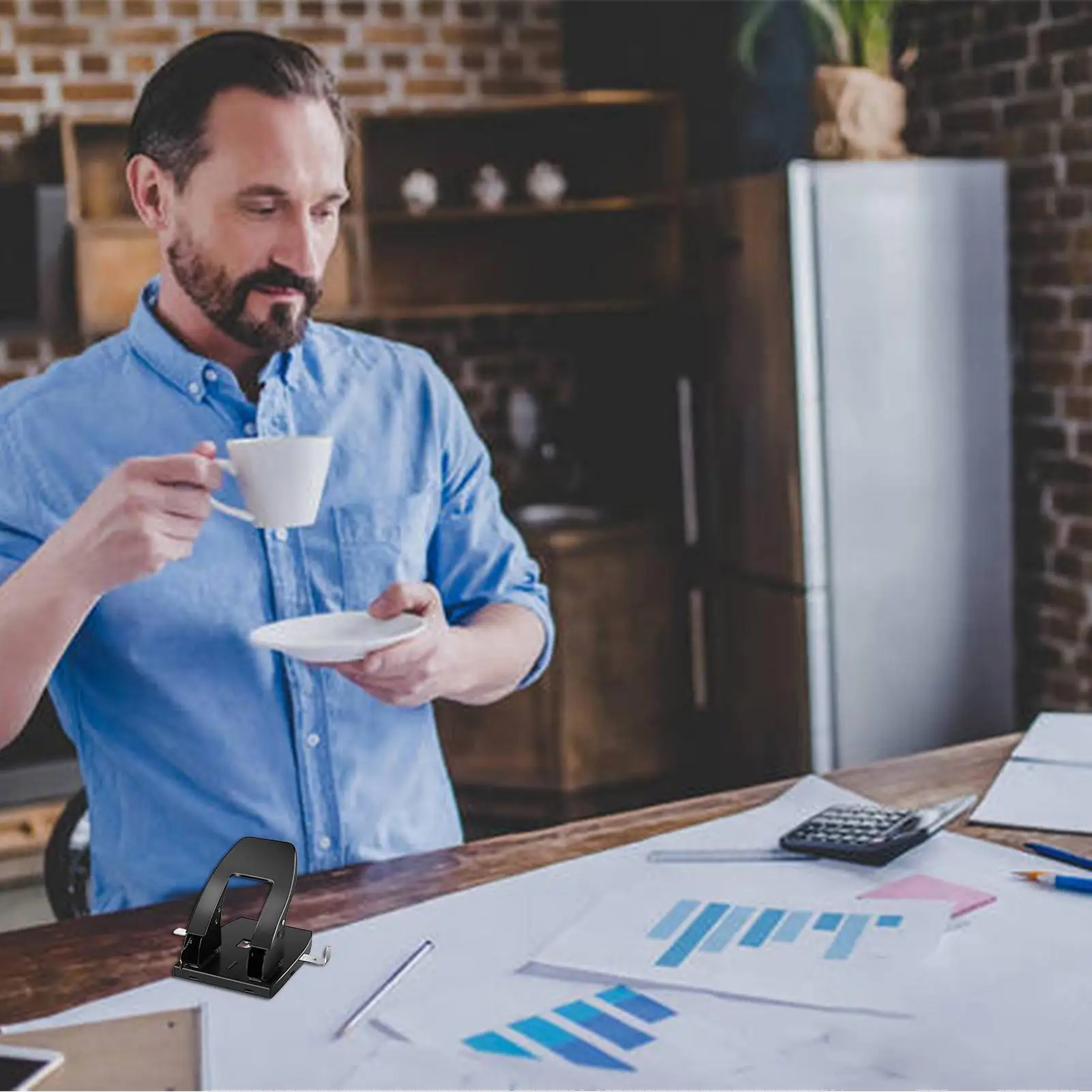 Hole Puncher For Binder Heavy Duty 2-Hole Binding Machine File Folders Paper Puncher Machine For Home School Craft Work Document