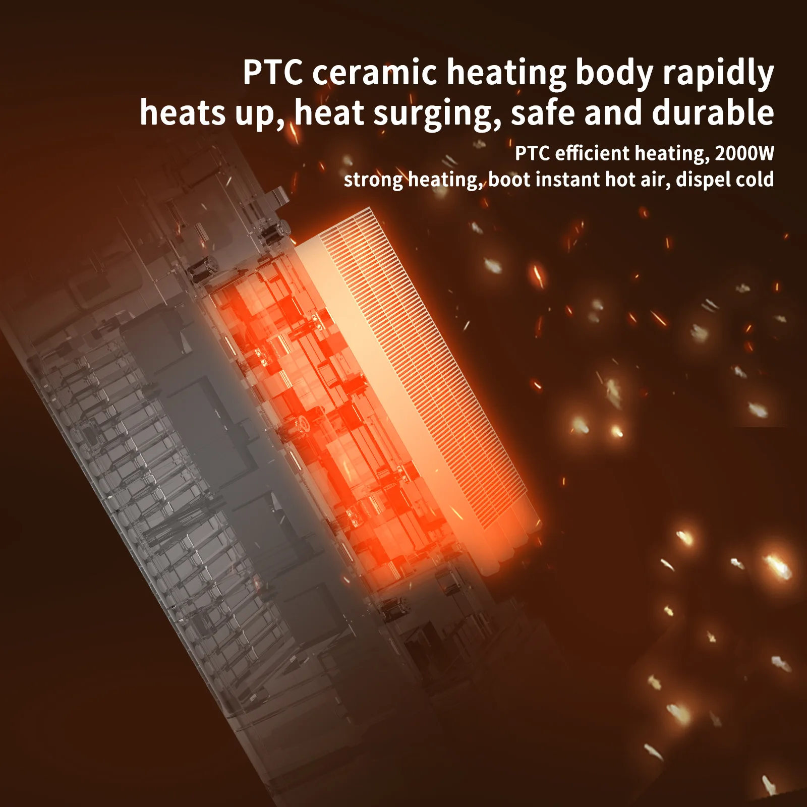 Heater 3D Simulation Flame Heater Household Intelligent PTC Heater Vertical Remote Control Quick Heat Heater