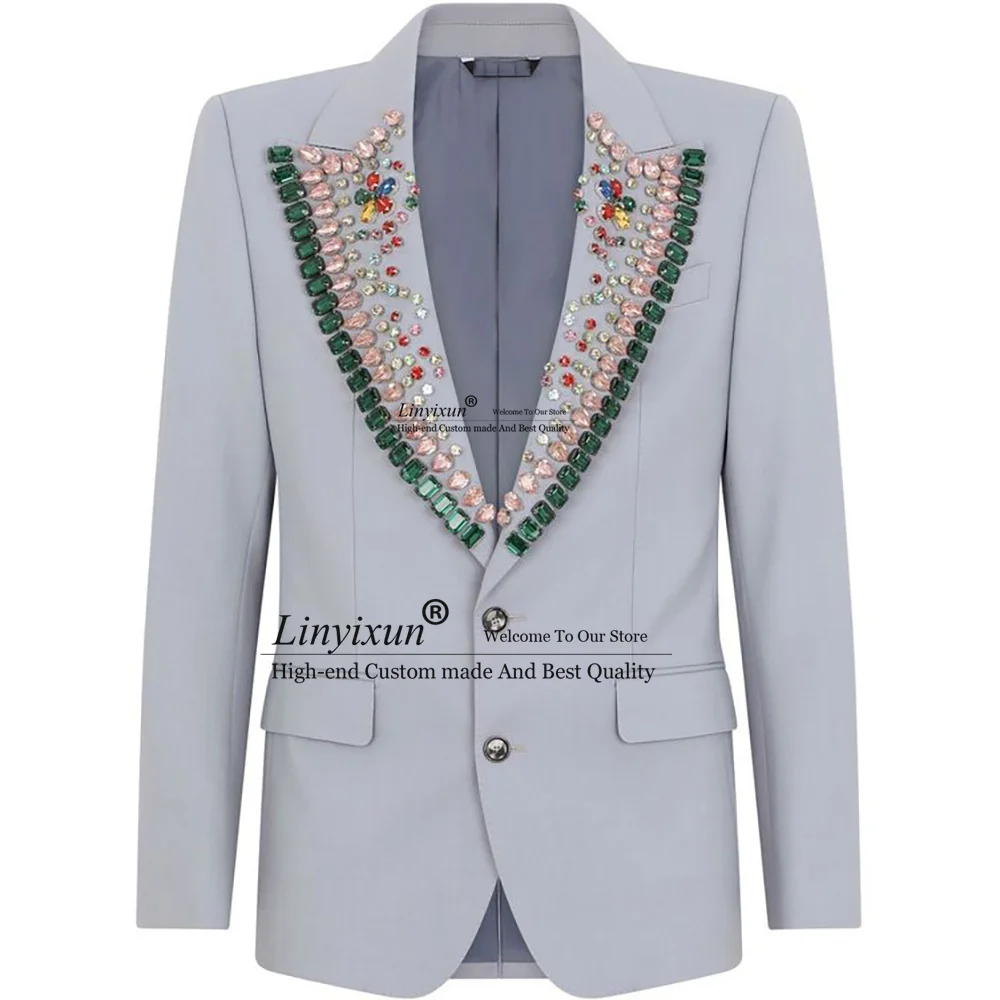 Esmoquin de adorno de joyería elegante para hombres, trajes de novio, ropa de boda, fiesta de cena, conjuntos de 2 piezas, Blazers de graduación masculinos, Ternos completos