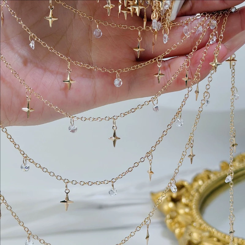 10-meters-gold-color-plated-brass-star-crystal-beads-link-chains-no-fade-tassel-chain-diy-jewelry-making-necklace-accessories