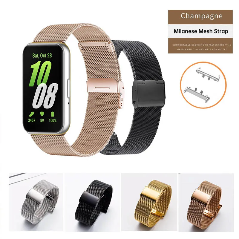Breathable Milanese Stainless Steel Strap For Samsung Galaxy Fit 3