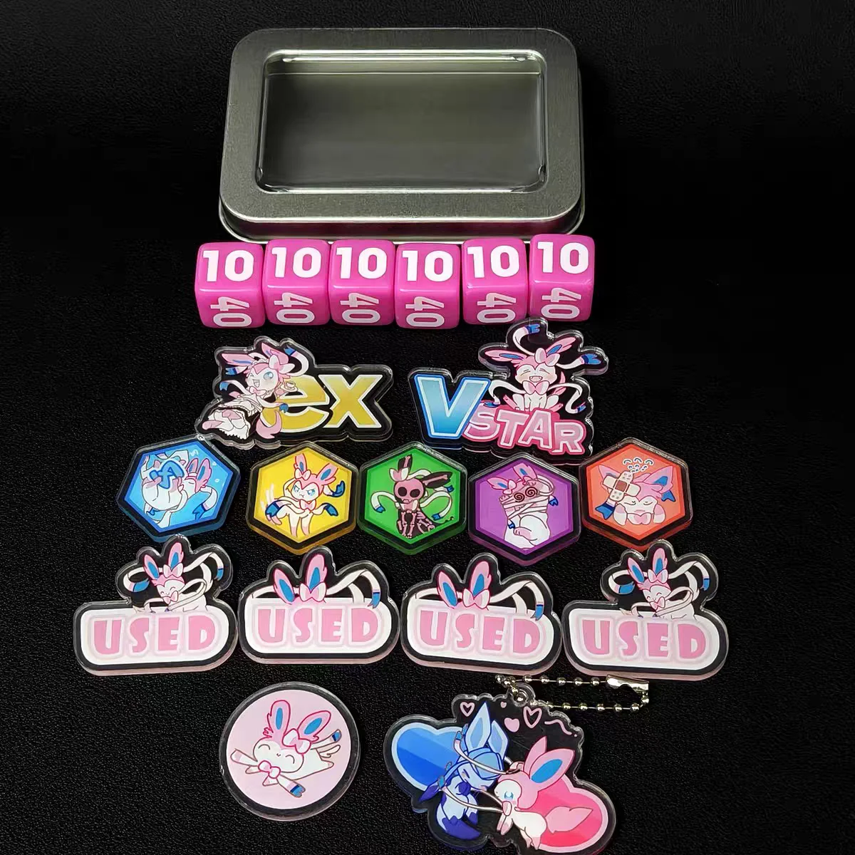 ptcg-ポケモンアニメキャラクターマッチスコアリングダメージカウンターダメージインジケーター-sylveon-borad-ロールプレイングゲームアクリルギフト