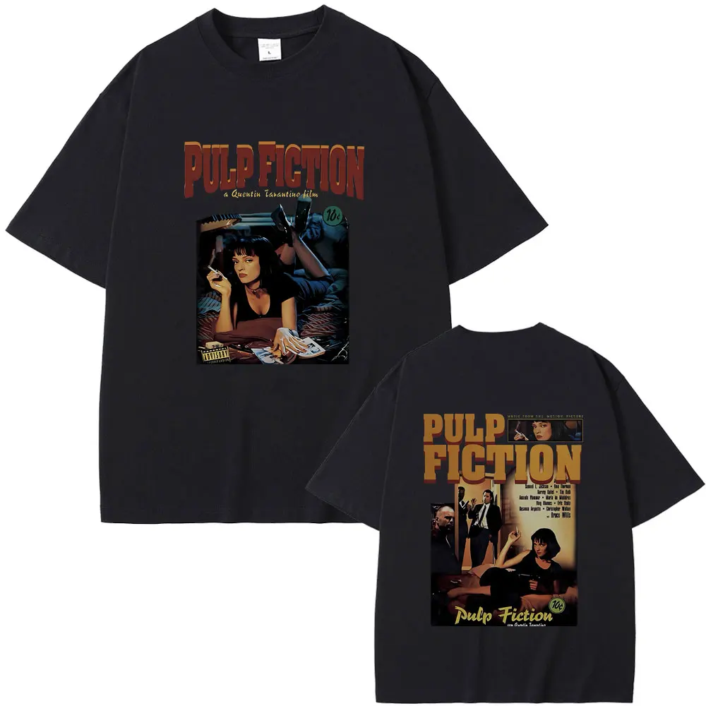 Movie Pulp Fiction Mia Wallace Print Tshirt Quentin Tarantino T-shirt Men Women Casual Vintage T Shirts Male Oversized Clothes