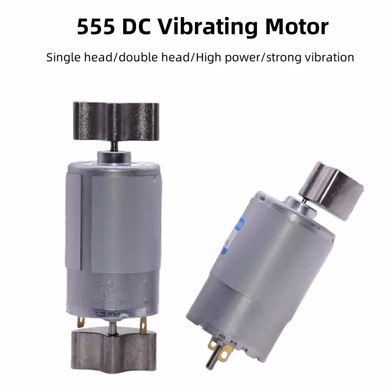 Single Head/Double Head 12V24V Vibration Motor 555 High Frequency Vibration Massage Motor Small Micro Sector Strong Vibrator