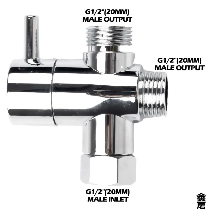 3 Way Shower Head Diverter Valve G1/2 Three Function Switch Adapter Connector Head faucet Bathroom Accessories 3 Way Shower Head