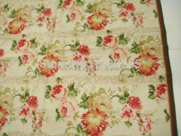 All - Floral Fine Needle Embroidered Carpet Vintage Royal Design With Floral Embroidery Points Knitted Vintage Modernism