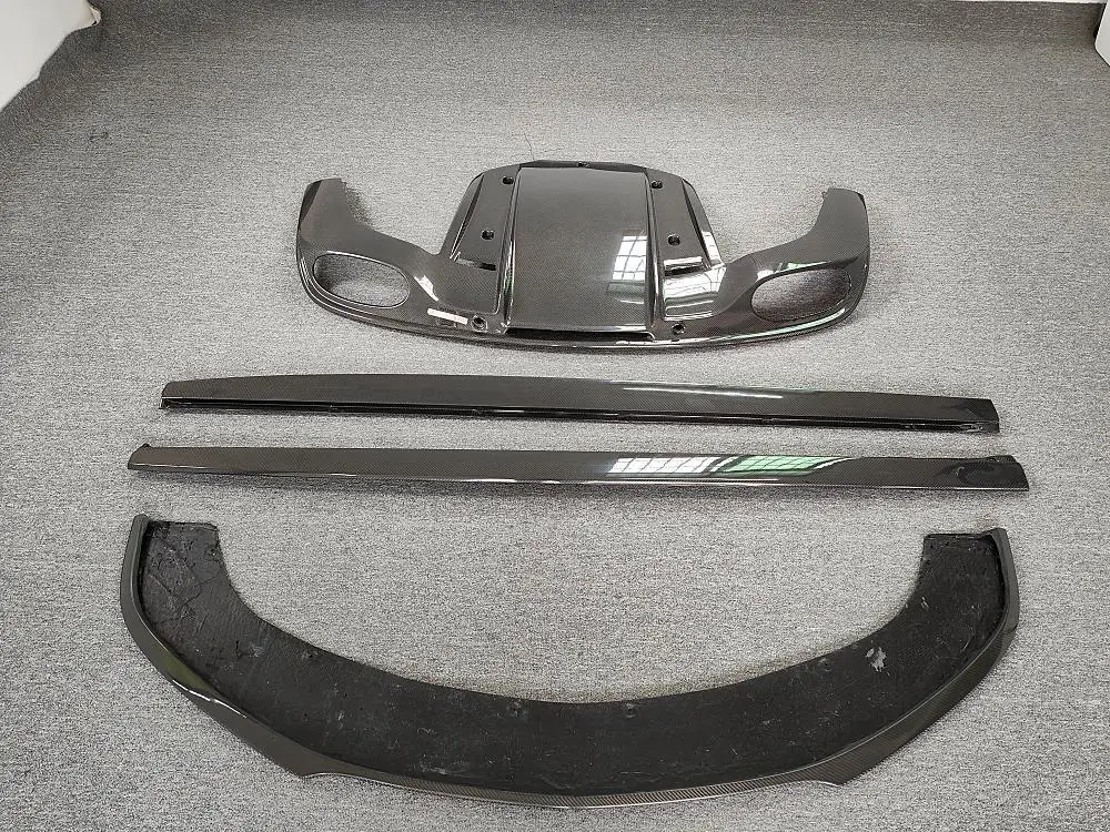 Front Bumper Lip +Rear Spoiler + Trunk Diffuser +Side Body Skirt For Bentley Continental GT 2012 2013 2014 Carbon Fiber