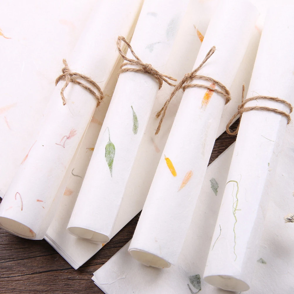

40pcs Chinese Calligraphy Rice Sheets Writing Brush Watercolor Ink Pad Pen Handmade Plant Craft Rolls Fade Resistant