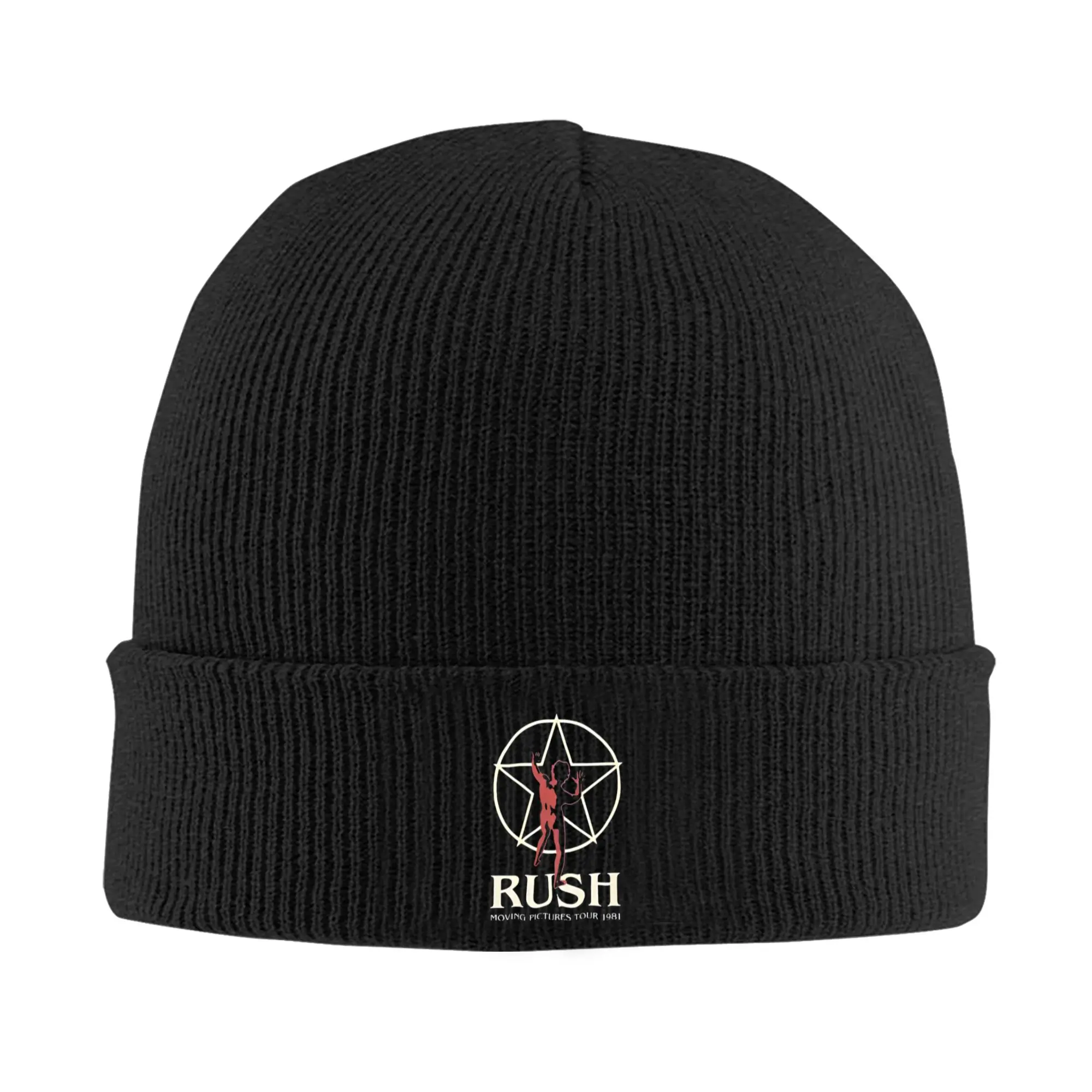 Rush Rock Band  Knitted Hat  Vintage Caps Unisex Adult Kpop Beanie Hats Winter Graphic Warm Soft Bonnet Hats