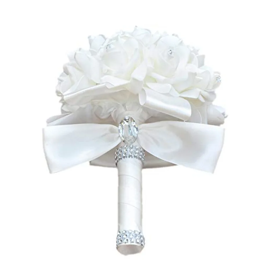 Wedding Bouquets for Bride, Wedding Bouquet Bridesmaid Bridesmaid Holding Flowers for Wedding Decoration White+White