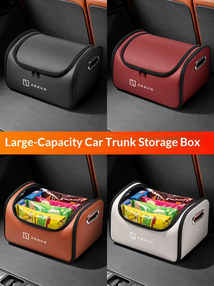 For ZEEKR 001 007 009 001FR 007GT X MIX 7X 9X Car Trunk Organizer Storage Box Seat Storage Bag with Built-in Pocket Accessories