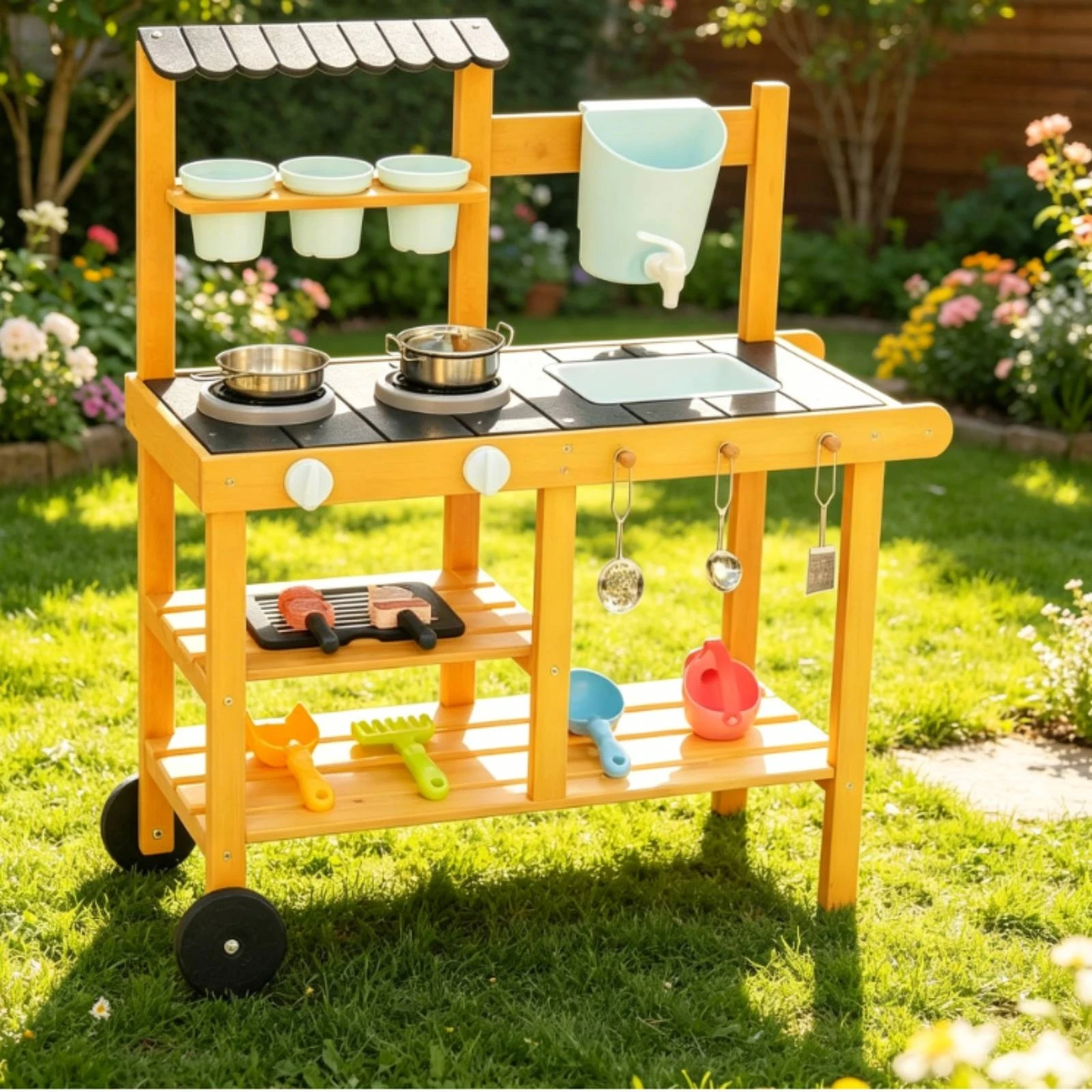 Cozinha de Brinquedo de Madeir - Kids Outdoor Kitchen avaliação e preço
