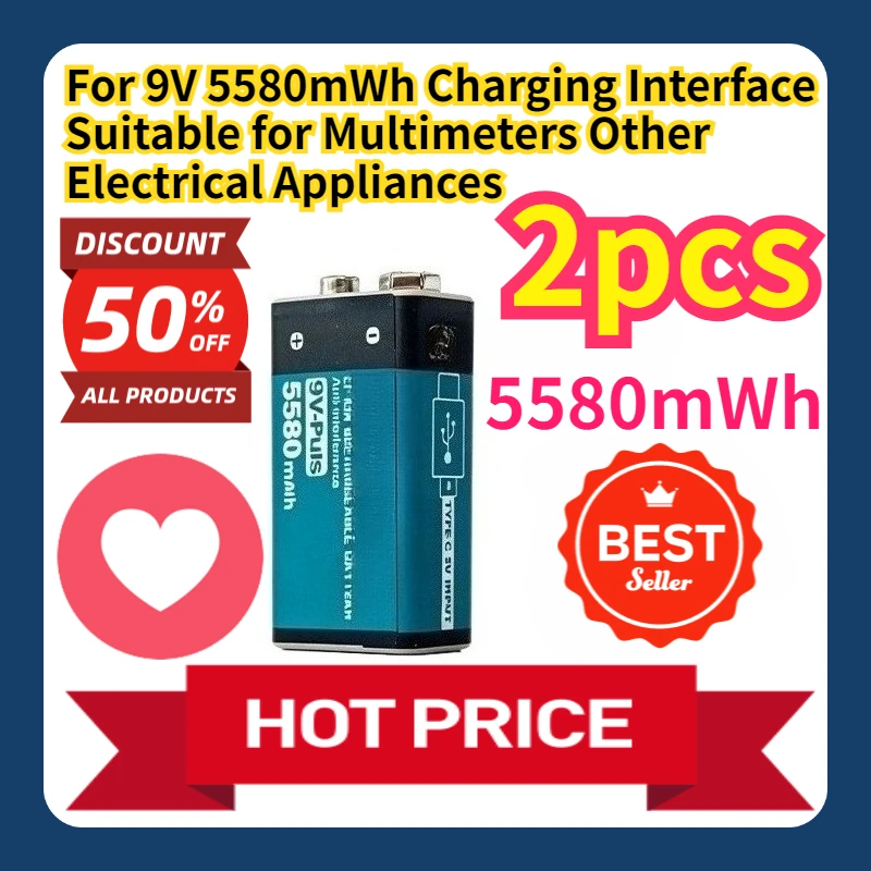 For 9V 5580mWh Charging Interface Suitable for Multimeters Other Electrical Appliances