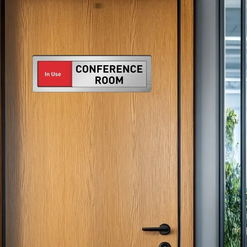 Acrylic Sliding Door Status Sign Occupied Vacant Indicator Plate for Bathroom Meeting Room Office