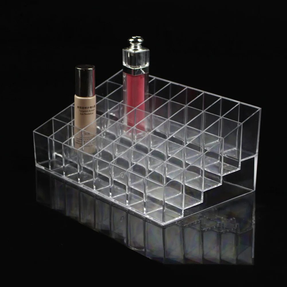 

40 Gloss Organizer Clear Heavy Duty Acrylic Stand for Clutter Free Dresser Top Lipstick Holder Makeup Storage