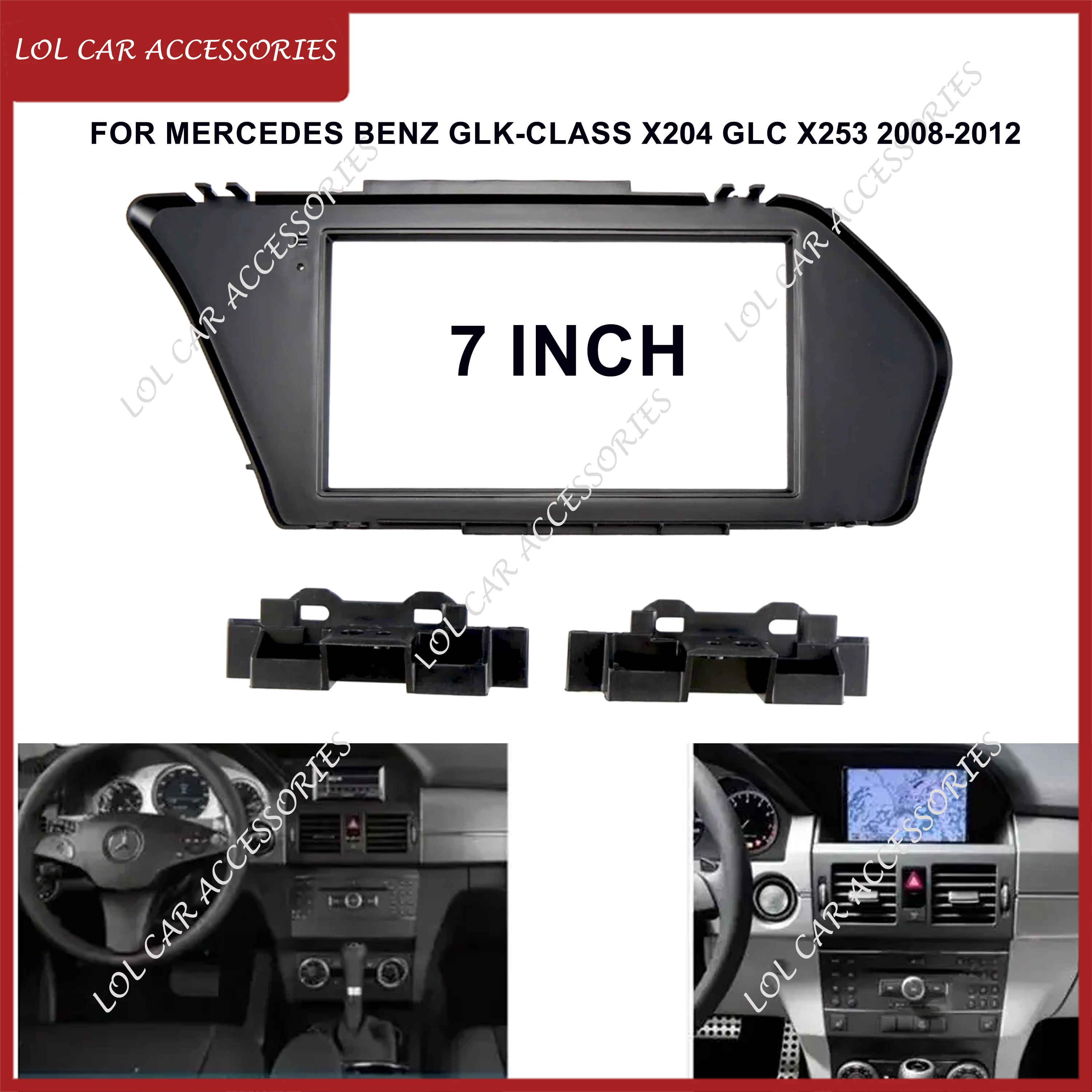 7-дюймовый для Mercedes Benz GLK GLK-Class X204 GLC X253 2008-2012 Автомобильный радиоприемник Android MP5 Плеер Корпус Рамка 2 Din Стерео Fascia