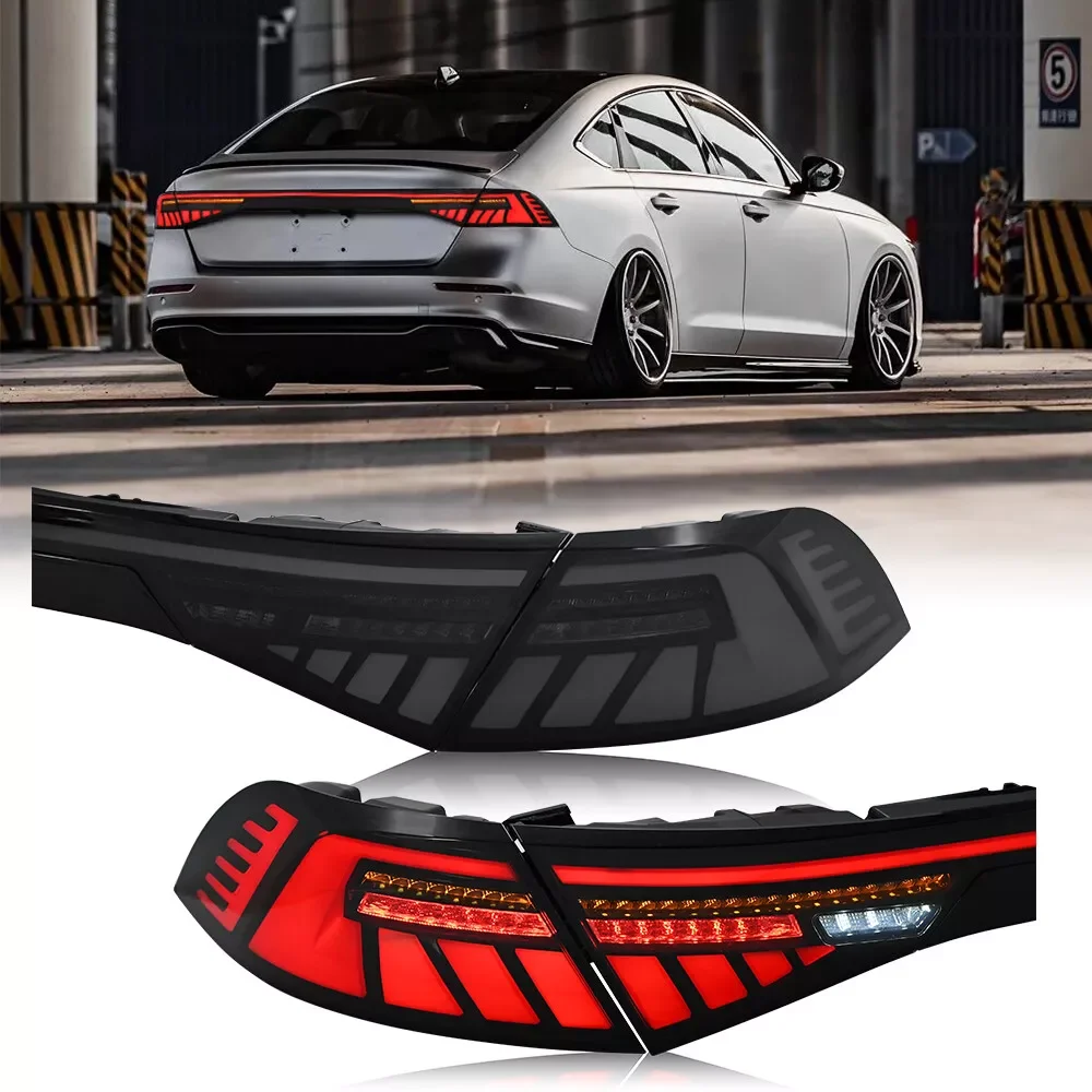 LED Tail Lights forAccord 2023 Clear and Smoked Rear Lamps Animation DRL 6