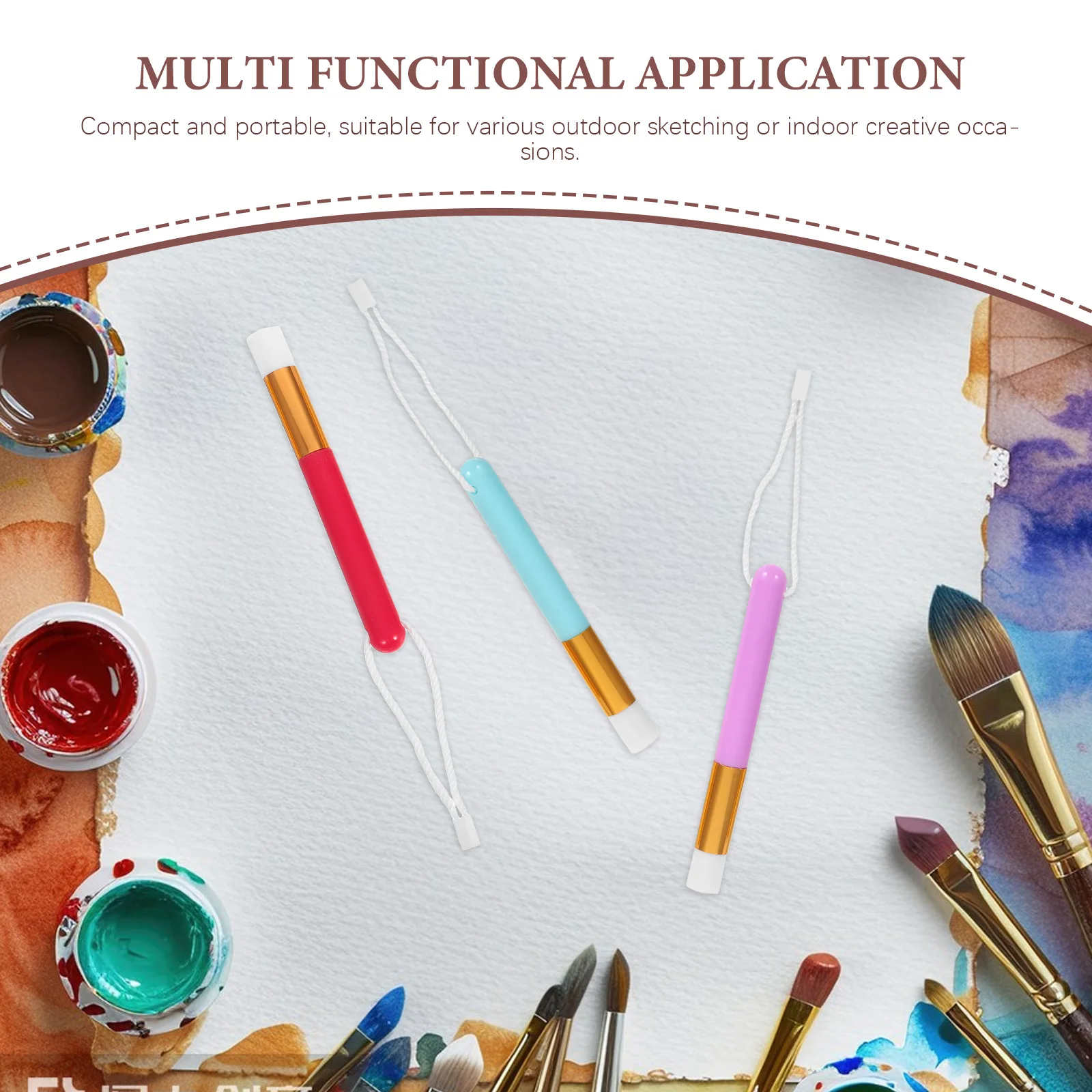 6 stuks Mini Inkt Mengborstels Zachte Haren Precisie Gereedschappen voor Naadloze Kleurverlopen in Scrapbooking en DIY Papier Ambachten