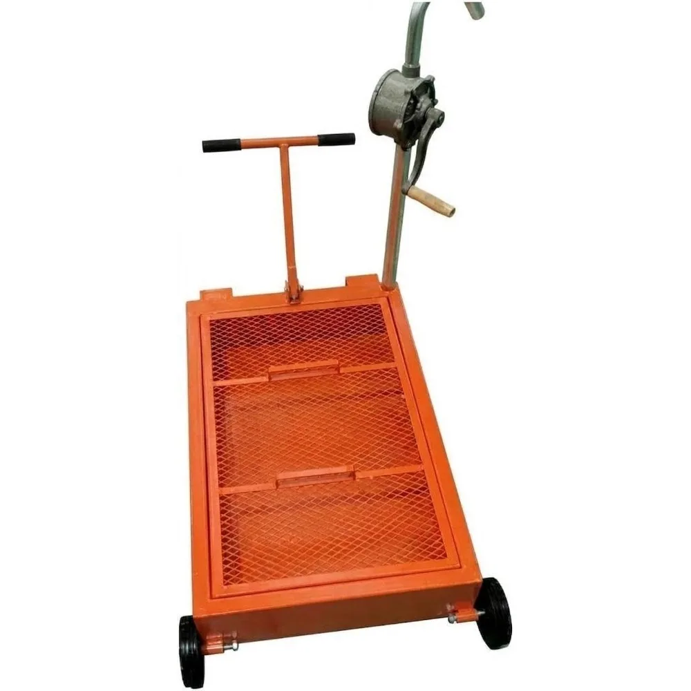 Bac de vidange d'huile Garvee de 20 gallons, chariot de vidange d'huile en acier robuste avec manivelle et roulettes, réservoir d'huile usagée portable de 75 L pour l'entretien automobile, orange
