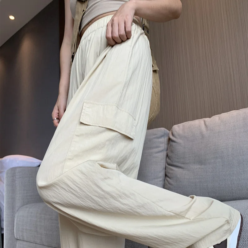 

Women's Mountain Series Work Pants Qui Dry Loose Straight Thin Summer Wide Leg Pants Comfortable Lightweight Casual Trousers
