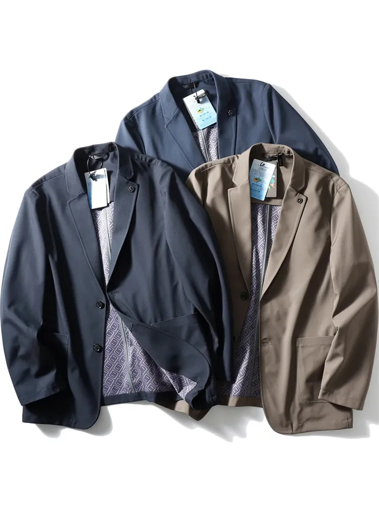 

Новый усовершенствованный мужской костюм-пиджак с текстурой SL Pred, эластичный, против морщин, для делового и повседневного стиля, осенний, модный