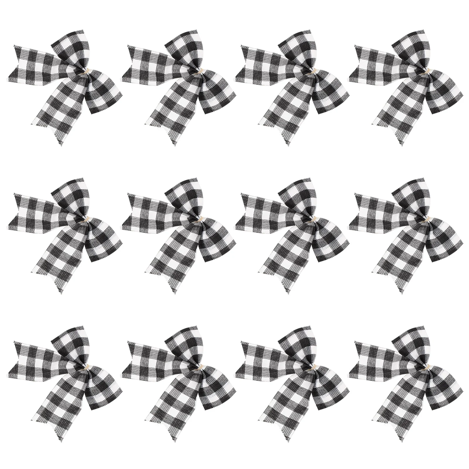 12 Pcs Plaid Xmas Bows Bow Decorations Christmas Tree naments Party Decorations Christmas Tree Bows Mantel Adornments