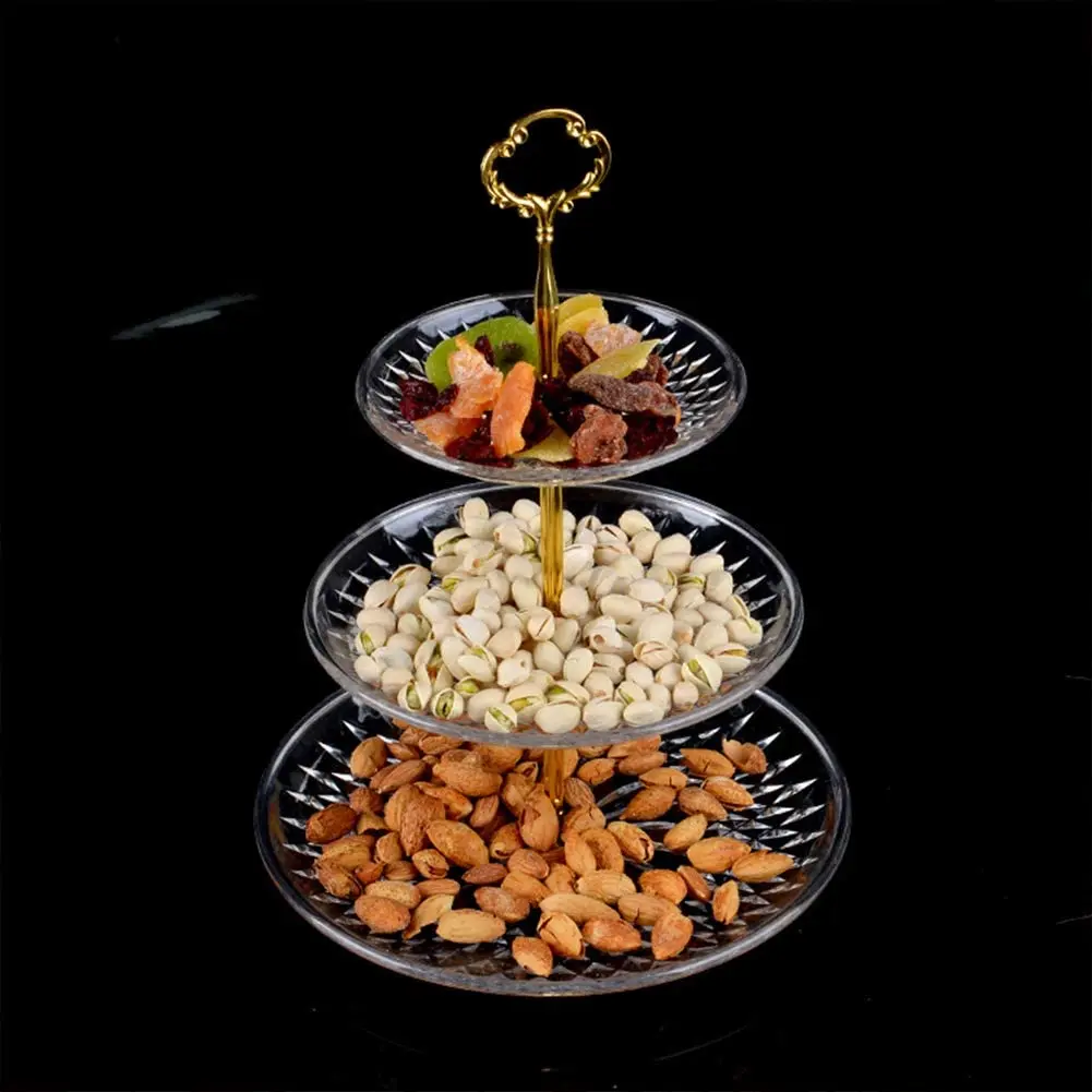 ABJT-4 Set Of 3 Tier Cake Plate Stand Handle Hardware, 2 Styles Tiered
