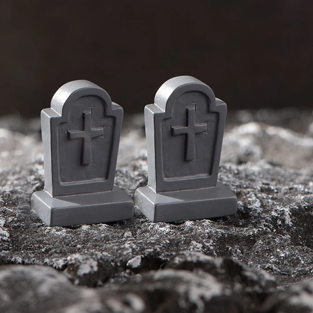 20 Pcs Micro Landscape Tombstone Halloween Decorations Tombstones Props Grave For Cemetery Resin Miniature Graves Yard