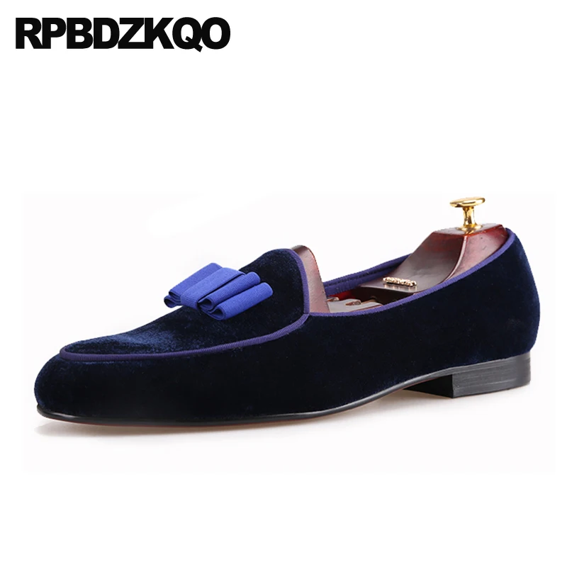 

Bowknot Bow Knot Big Size Loafers Catwalk Bowtie Men 47 13 Holiday Slip On Velvet Flats Shoes Round Toe Smoking Slippers Stylish