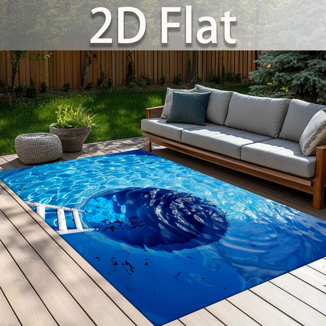 Crocodile Carpet Living Room Large Rug Outdoor Bedroom Decor 2D Pool Forest Mat