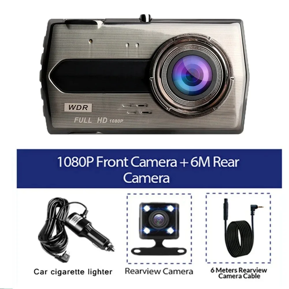 

4.0 Inch Dashcam for Car HD Drive Recorder G-sensor Video Loop Recording Camcorder 170 Degree Wide Angle Lens Black Box 1080P