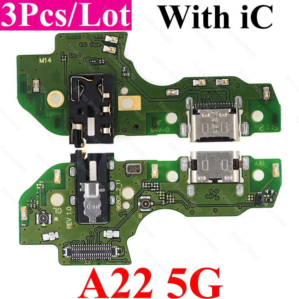 3Pcs USB Charging Port Board Flex for Samsung Galaxy A7 A20E A21 M13 A22 A30 A31 A32 A40 A41 A50 Dock Connector Flex Cable Parts