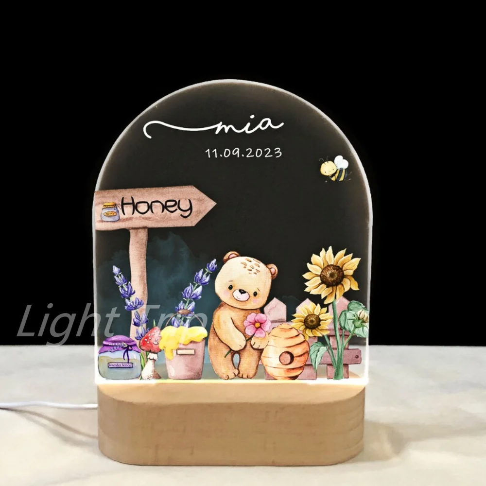 Custom Baby Kids USB Night Light Personalized Children Name Lamp Nursery Newborn Bedroom Home Decoration Birthday Souvenir Gift