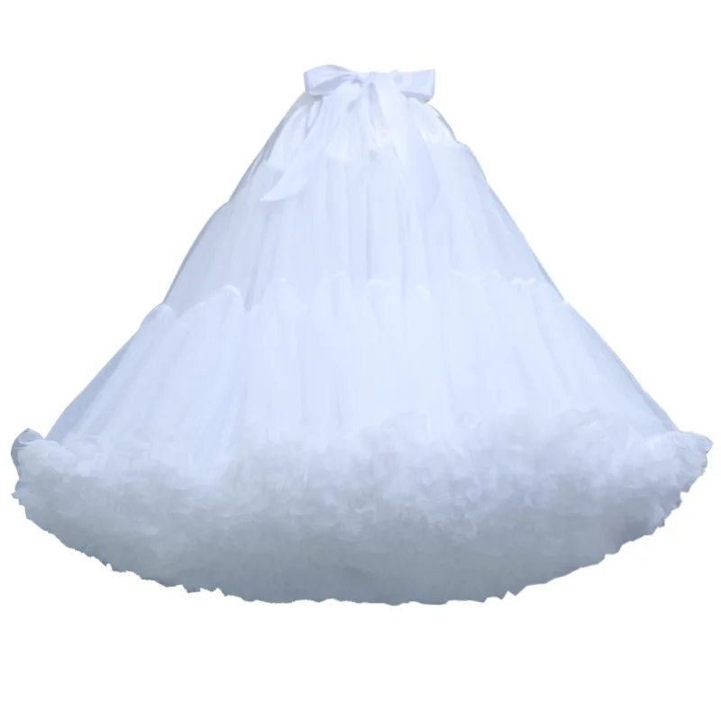 Women's Elastic Waist Chiffon Petticoat Puffy Tutu Tulle Skirt Princess Ballet Dance Pettiskirts Underskirt