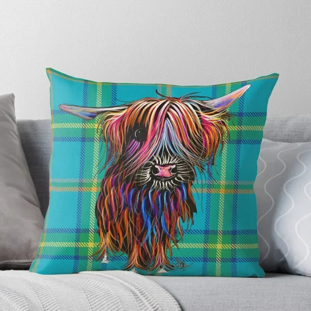 

SCoTTiSH HiGHLaND CoW ' TaRTaN CoCo B ' by SHiRLeY MacARTHuR Throw Pillow autumn decoration christmas pillowcases pillow