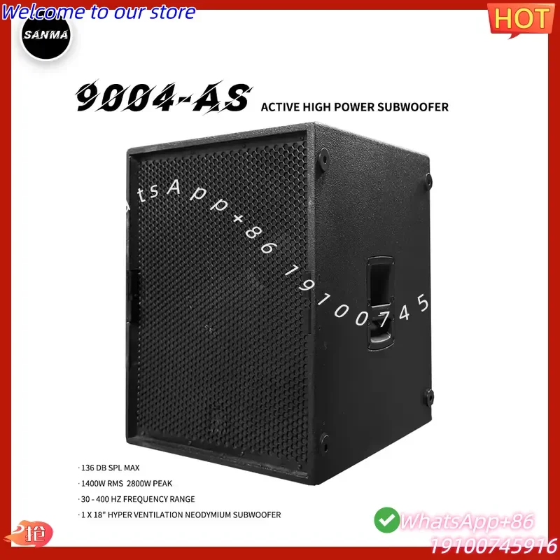 2026Hot 9004-AS Professional Active Subwoofer 18'' Neodymium Driver Outdoor Indoor Live Sound Speaker