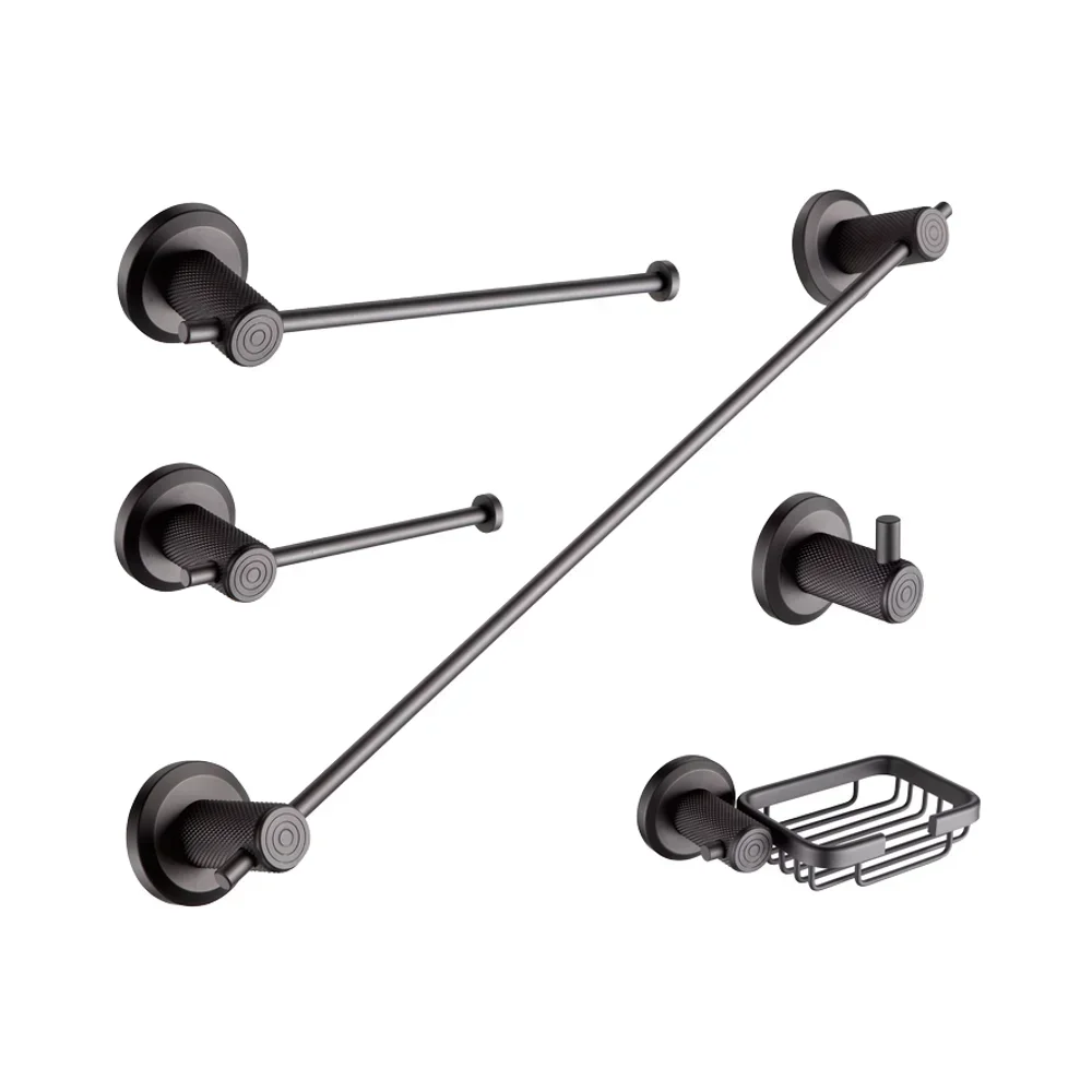 Modern Design 6-Piece Bathroom Accessory Set Sanitary Ware Suite Made of Alloy