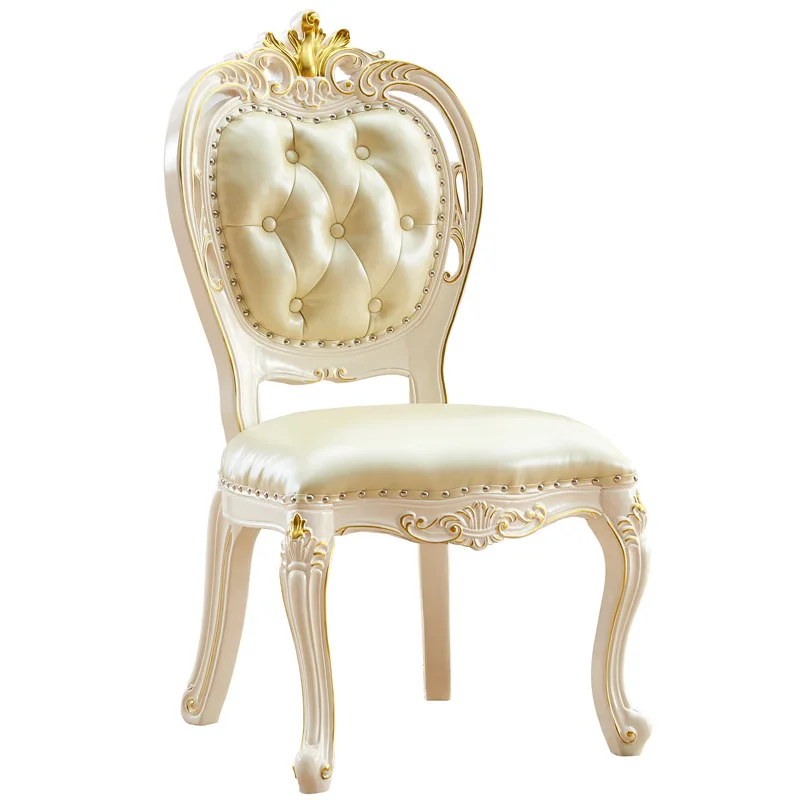 

wood backrest dining chair American restaurant household simple soft bag leather art hotel hotel household dining chair