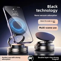 Foldable Magnetic Phone Holder Vacuum Suction Glass Car Windshield Navigation Stand Rotatable Mobile Device Bracket