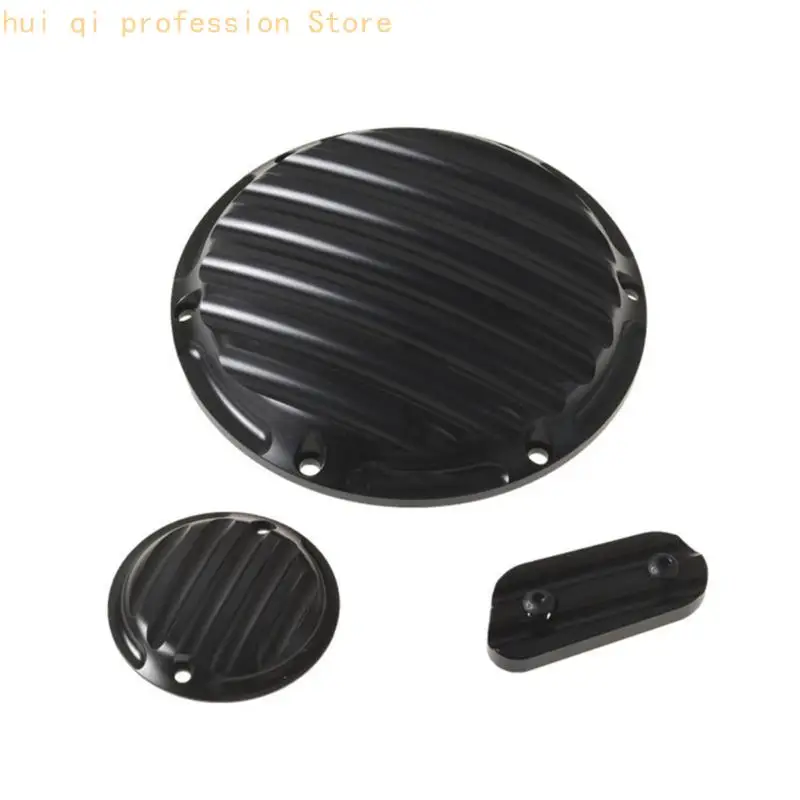 Motorkupplungs-Seitendeckel-Set mit geripptem Metall-Motorrad-Styling-Set für XL883 H8WE – Detail 3