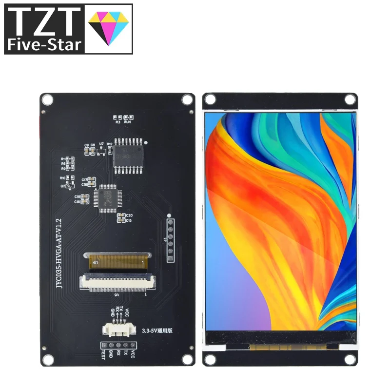 TZT 3.5 Inch TFT 320*480 Resolution 3.3V-5V UART MCU Serial Communication Flash 64MB Without Touth For Arduino UNO R3 MEGA