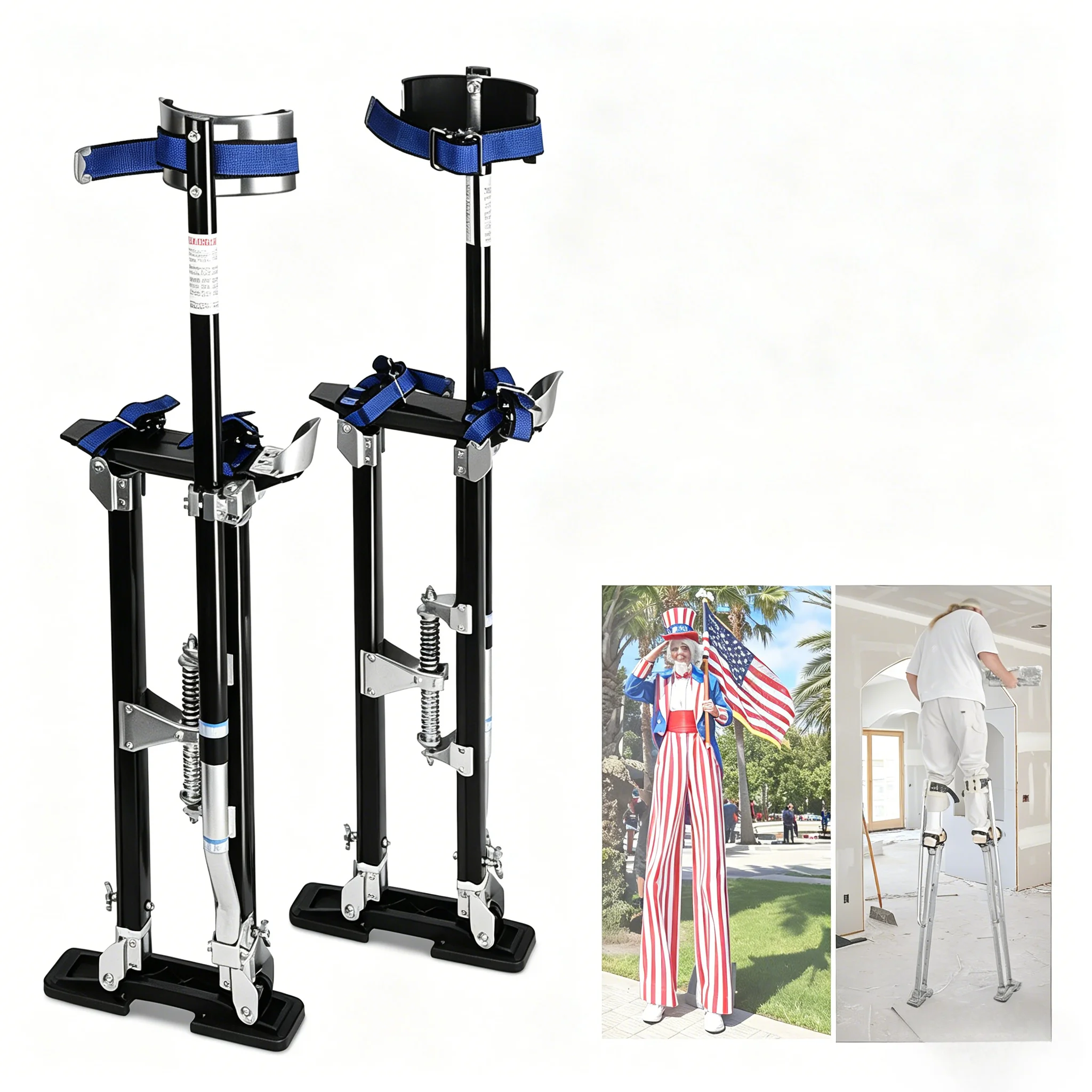 24-40 Inch Adjustable Aluminum Drywall Stilts, Height Lifting Tool for Painting, Cleaning & Trimming
