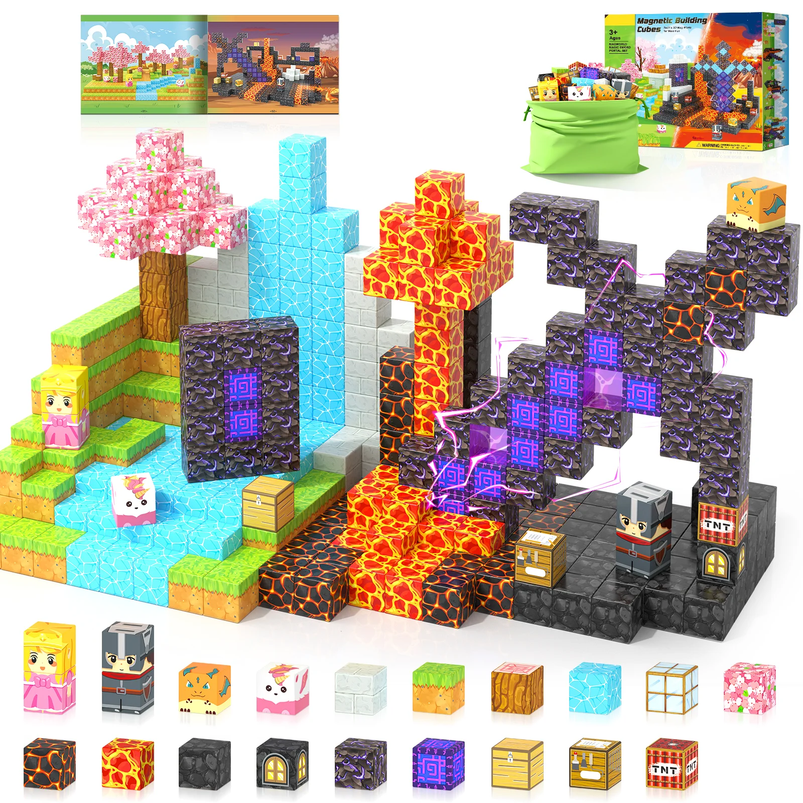 Outdoor Kids In An Indoor World - 110 Pezzi di Blocchi Magnetici per