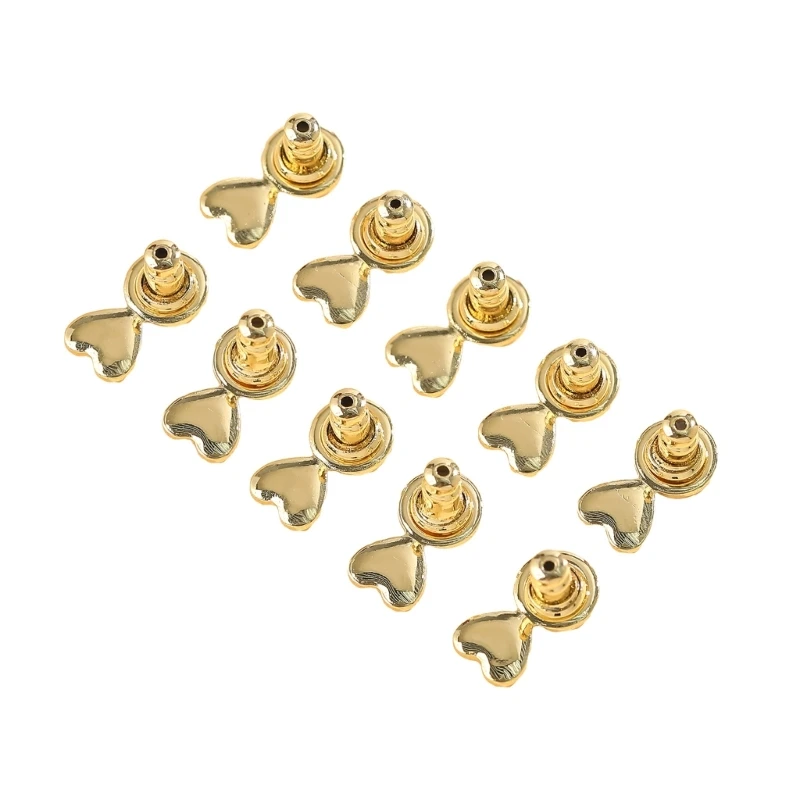 Heart Shaped Ear Locks Fade Resistant Copper Jewelry Parts Daily Wear