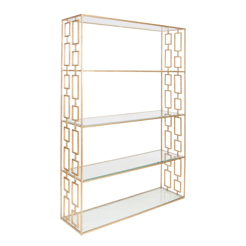 New Chinese wrought iron forged 5-layer bookshelf creative shelf
