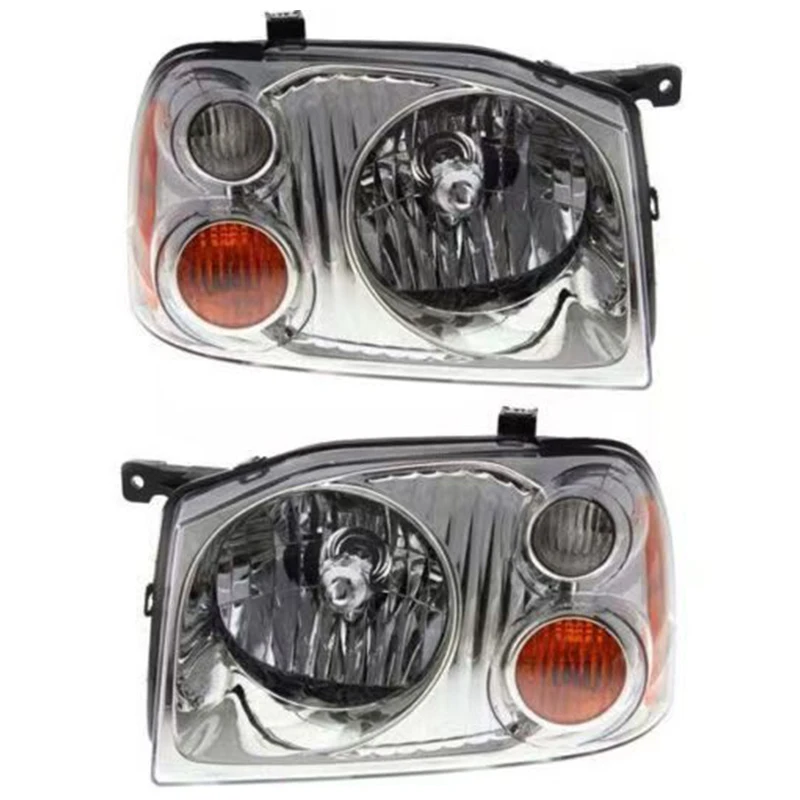 2001-2004 For Nissan Frontier Pair Of New Blue Headlight Assembly Amber & Yellow Xenon HID Lamps Front Headlamp