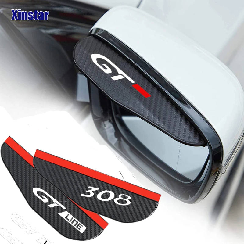 2X Car Rearview Mirror Eyebrower Sticker For Peugeot 2008 3008 208 308 106 108 206 508