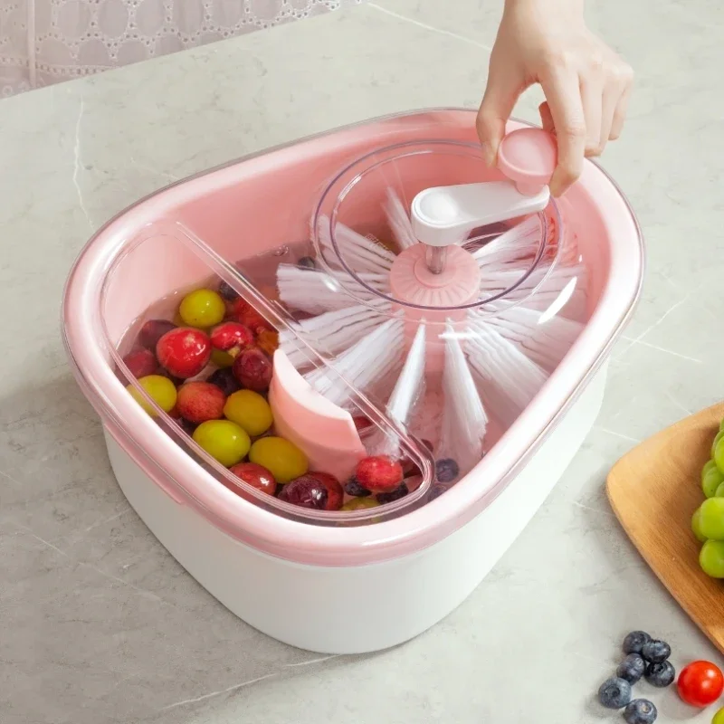 Fabulous Fruit Washing Tool Hand Wash-Free Fruit Pot Kitchen Drain Basket To Remove Farm Residue Stains Household