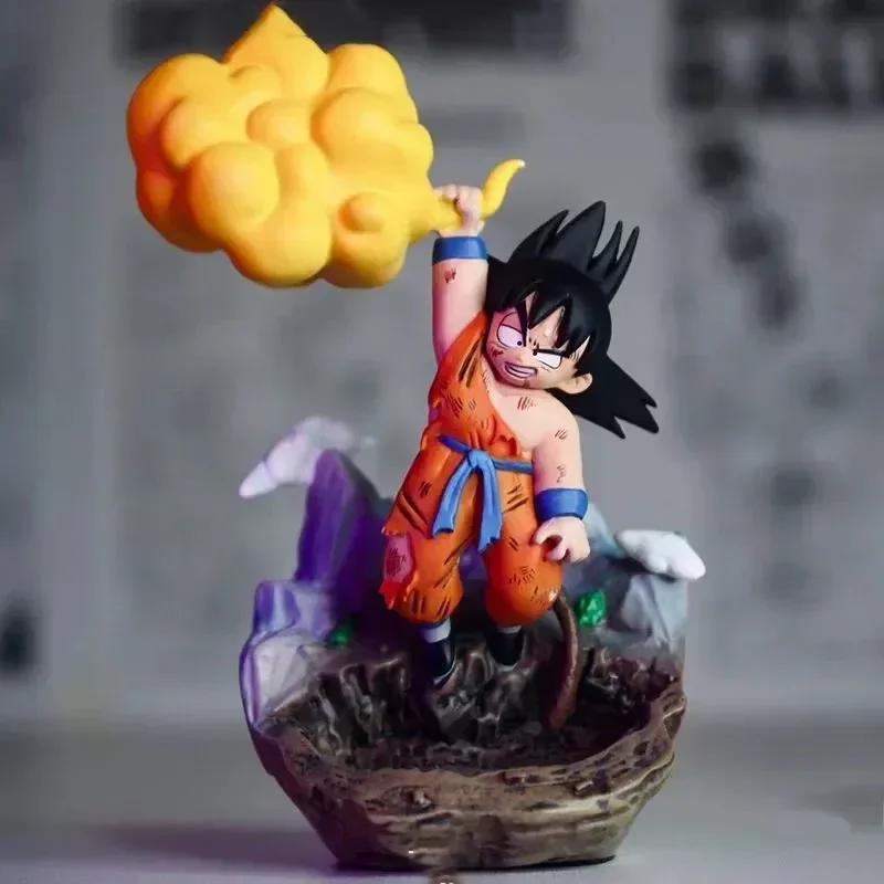 Anime Dragon Ball Character Model Captures Cloud Little Goku Action Doll Super Rock 10cm Pvc Statue Collection Model