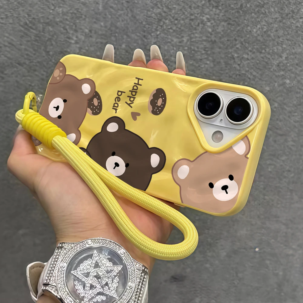 Противоударный чехол из ТПУ дл – обзор и цена Cute Cartoon Wrist Strap Silicone Case